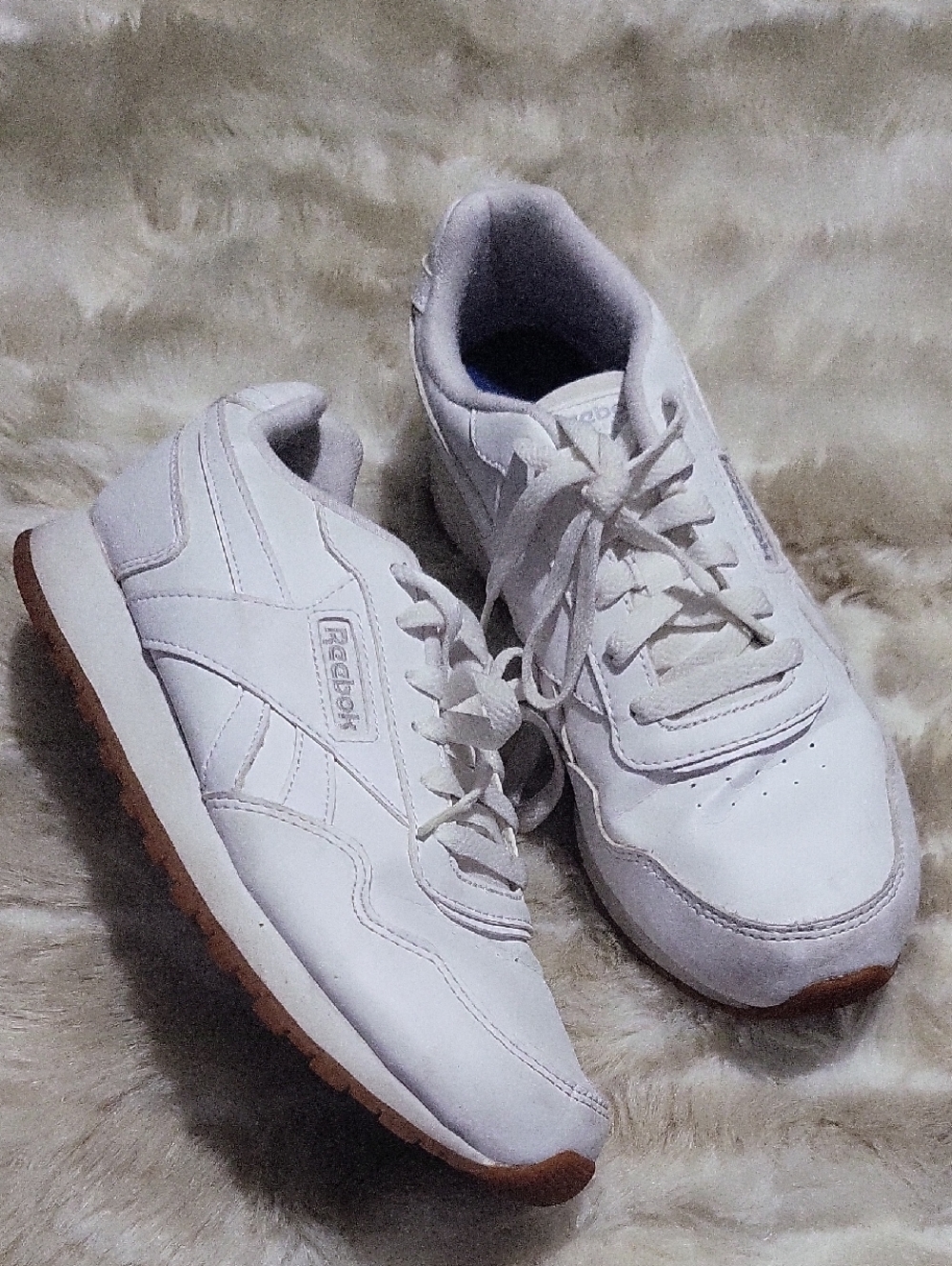 Reebok White Sneakers with Gum Outsole
